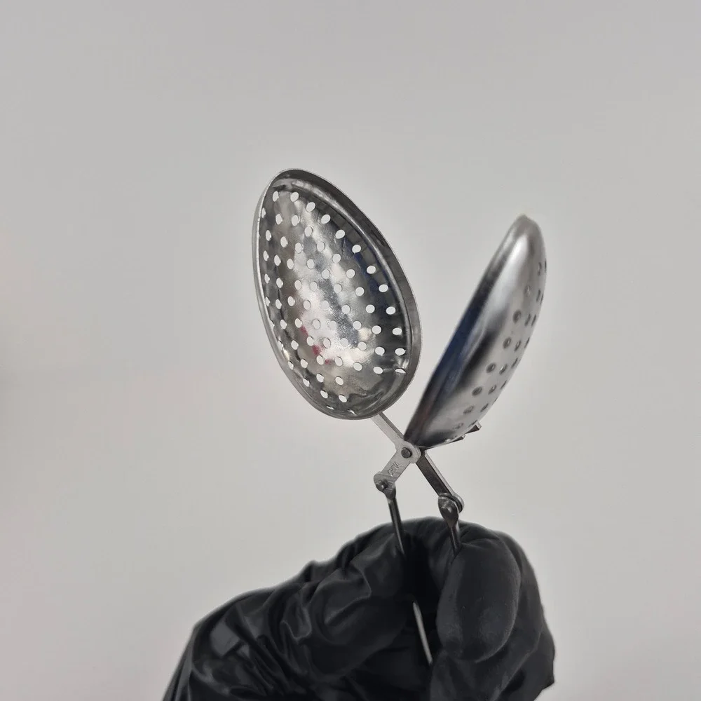 Stainless Steel Egg Shape Tea Infuser Spring Action Loose Leaf Steeper Silver